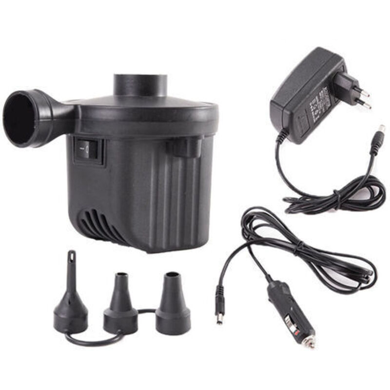 Elektrische Luftpumpe, Aufblasbare Matratze Aufblaser Entlüfter 2 In 1, Aufblaser Mit 3 Düsen, Für Aufblasbaren Pool, Bettmatratze, Camping, Vakuumbeutel (stromversorgung + Zigarettenanzünder-stecker)