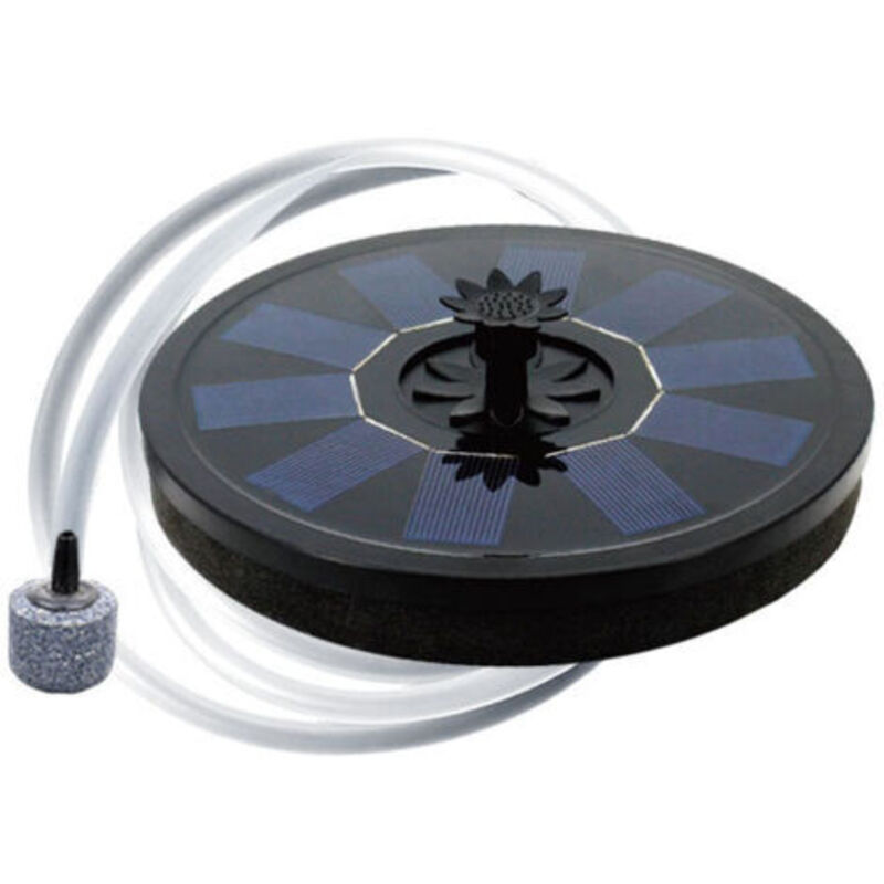 Solarbetriebene Sauerstoffpumpe Für Teichbelüfter Mit Luftschlauch Und Blasenstein, Schwimmender Wasser-oxygenator Für Fischteiche, Springbrunnen Und Vogelbad, Schwarz
