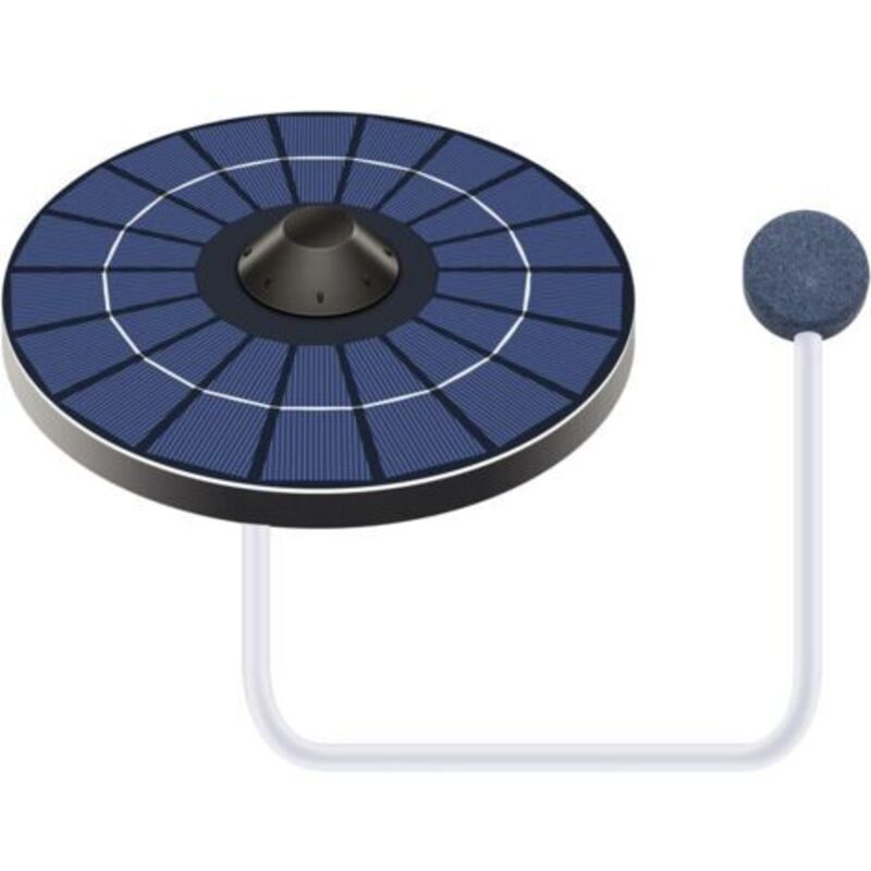Sauerstoffpumpe Für Solarbetriebenen Teichbelüfter Mit Luftschlauch Und Blasenstein, Schwimmender Wasser-oxygenator Für Fischteiche, Springbrunnen Und Vogelbad, Schwarz