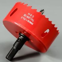 Scie Cloche Bimetall 80 Mm, M42 Hss Bimetall-lochsäge Mit Robustem Zentrierbohrer, Zum Bohren In Eisen, Aluminium, Holz, Trockenbau, Rohre, Holzfaserplatten/rot
