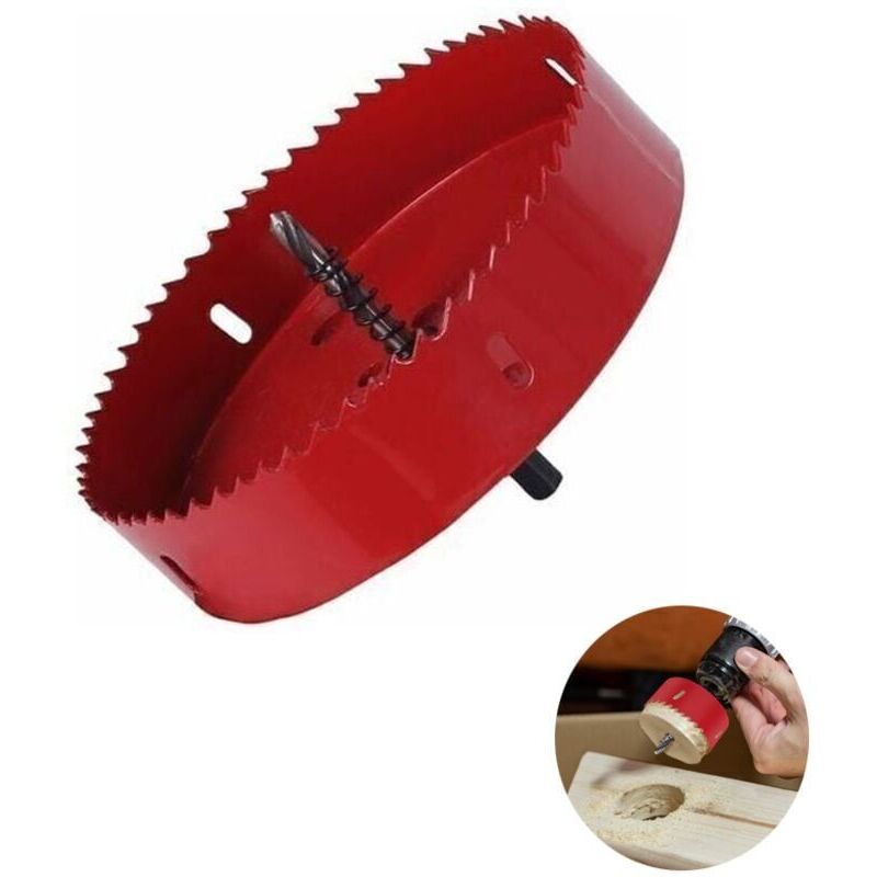 Scie Cloche Bimetall Ø 150 Mm, Hss M42-schnellarbeitsstahl, Mit Sechskantschaft Und Bohrer Für Aluminium, Eisen Und Holz