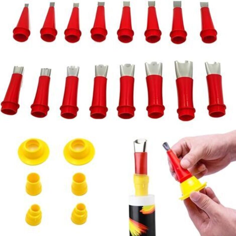 Wiederverwendbarer Dichtungs-düsen-applikator, Universelles Werkzeugset Mit Integrierter Gummidüse, Universelles Gummi-düsen-werkzeugset Mit Basis/22er-set (6 Zubehörteile)