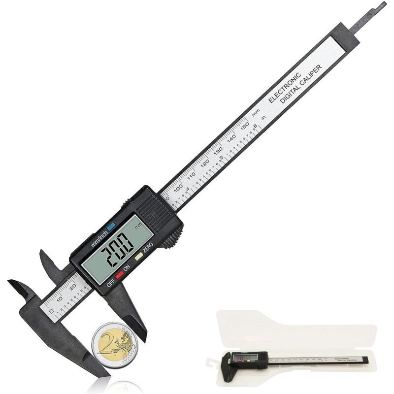 Digitaler Messschieber 150 Mm – Präzision 0,01 Mm – Extra Großes Lcd-display – Leicht Und Langlebig Aus Kohlefaser