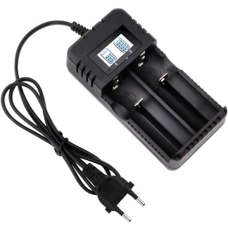 18650-batterieladegerät – Universelles Schnellladegerät 4,2v 1200ma Mit Lcd-display – 2 Unabhängige Schächte Für Li-ion-akkus