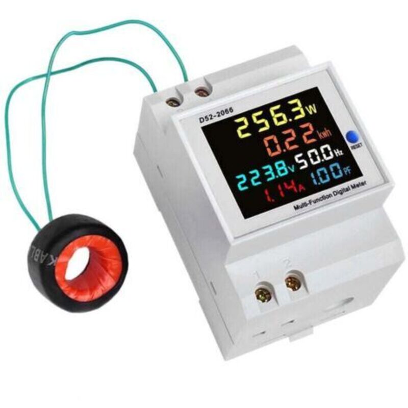 Stromverbrauchsanzeige Ac40-300v – Spannungsmessung 220v – Strom 0-100a – Leistung 0-30000w – Hutschienenmontage