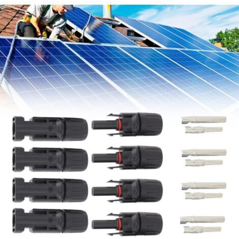 Solarkonnektor, Mc4-konnektor, Pv-konnektor, Photovoltaik-solarkonnektor, Männliche/weibliche Kabelsteckverbinder Für Solarmodule, Wasserdichte Verbindung, Für Photovoltaik-solarmodule, 4 Paare-inhh