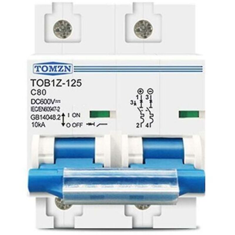 Tomzn 2p Dc-leistungsschalter Mcb 600 V, 80 A