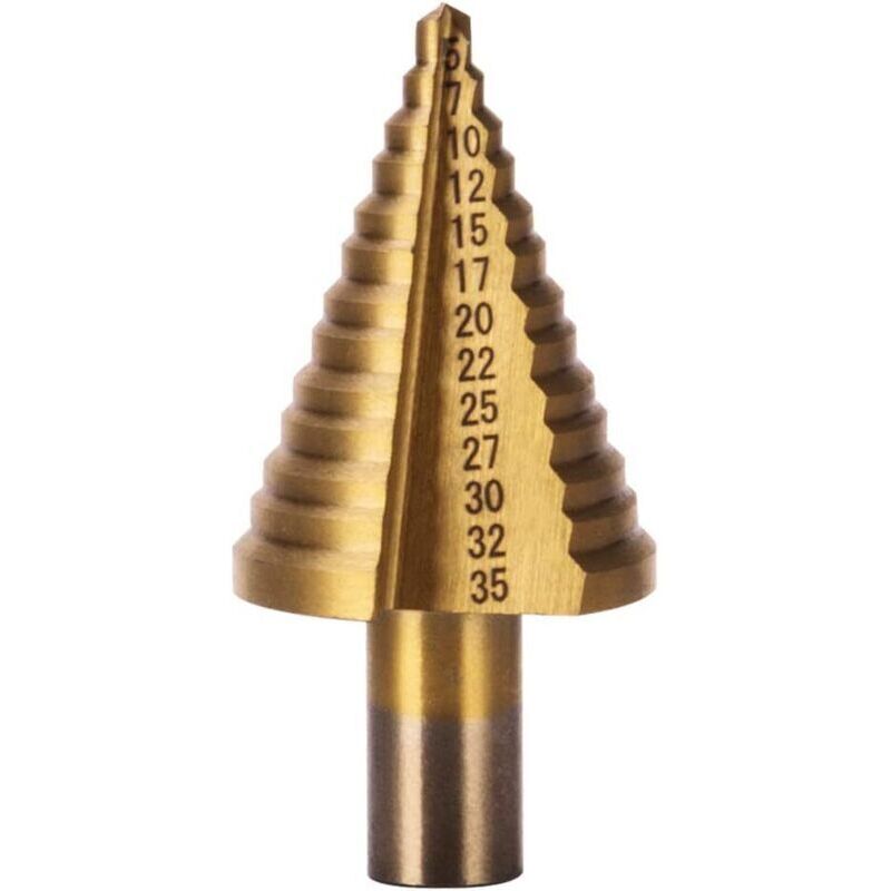 Hss-stufenbohrer Für Metall 5-35 Mm – Titanbeschichtung Für Langlebigkeit – Inklusive Aufbewahrungsbox – Zum Bohren Von Kunststoff Und Aluminium