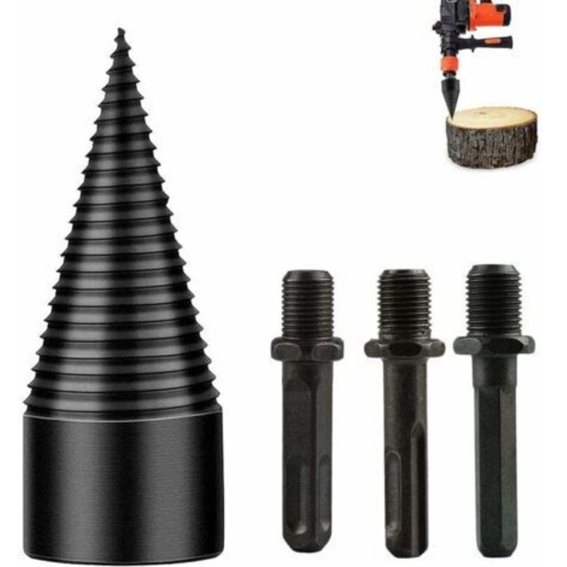 Kzq 42 Mm Holzspaltbohrer, Spiralbohrer Und Kegelschneider Für Den Hausgebrauch Mit 3 Griffen.