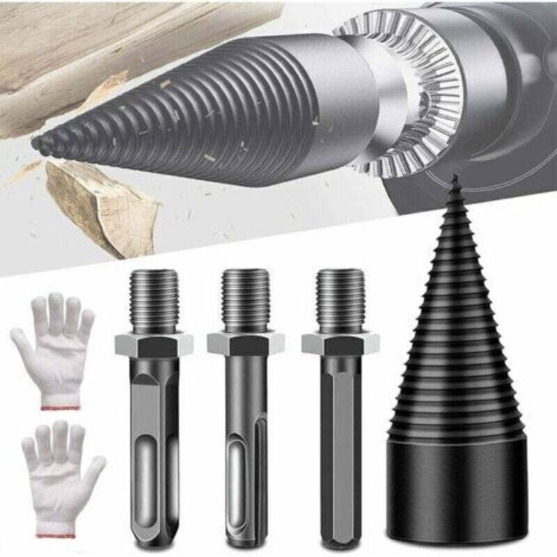 42mm Spaltkegel-bohrer Für Brennholz, Multifunktions-holzspalter Mit 3 Wellen