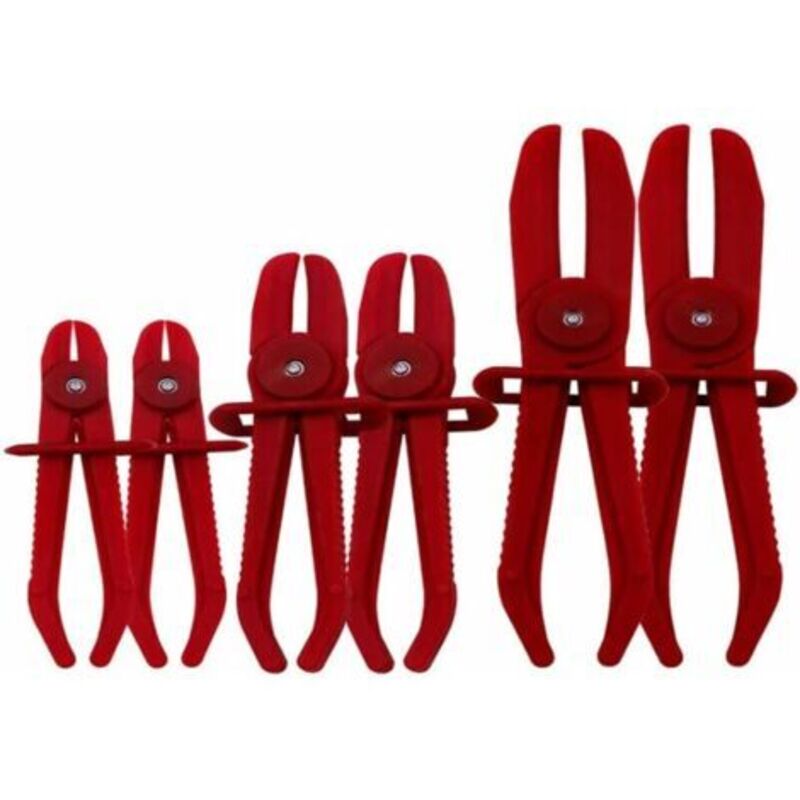6-teiliges Set Kraftstoffschlauchzangen, Rote Schlauchklemmen, Werkzeug Zum Festziehen Von Flexiblen Schläuchen, Klemmzange Für Bremsschläuche Und Kraftstoffschläuche (155, 185, 250 Mm)