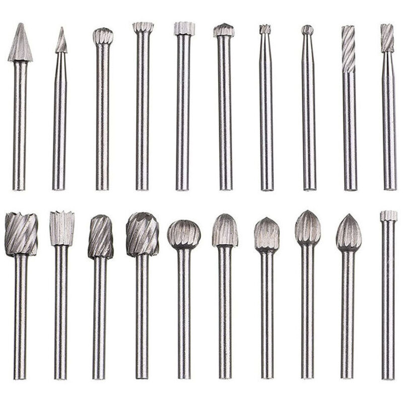 Rotierende Feile, 20-teilig, Satz Aus Hartmetall-feilen, Hss-rotationsfeilenköpfe, Rotationswerkzeug Mit 1/8" (3 Mm) Schaft Für Winkelschleifer, Holzbearbeitung, Metallpolieren, Gravieren, Bohren