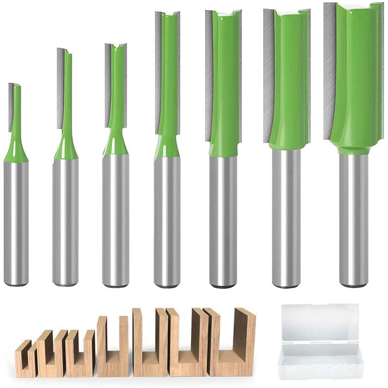 Gerade Fräser, 7-teiliges Set Hartmetall-fräser Mit 6-mm-schaft, Multifunktions-fräsbohrer Für Holzbearbeitung