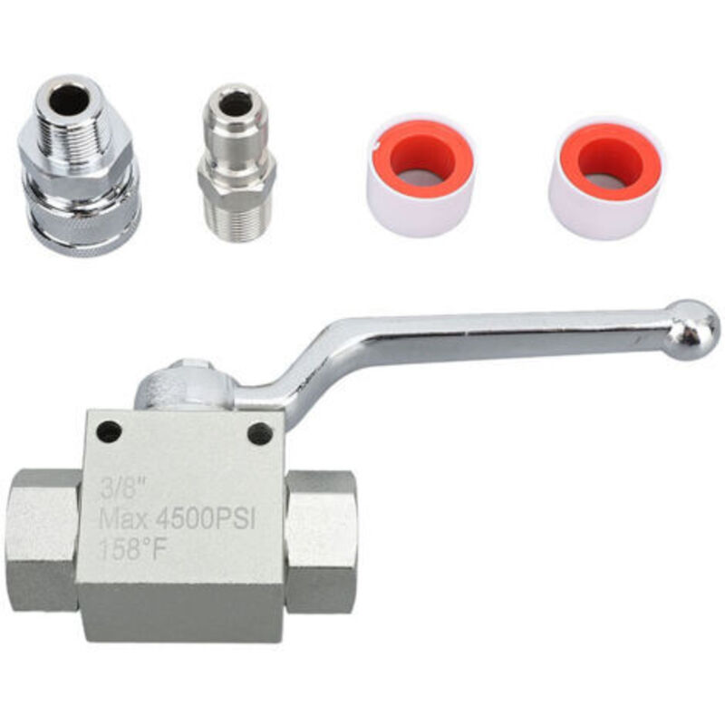 Kugelhahn-set Für Hochdruckreiniger, Schnellkupplungen Aus Edelstahl, 4500 Psi Schlauchzubehör, 3/8 Zoll