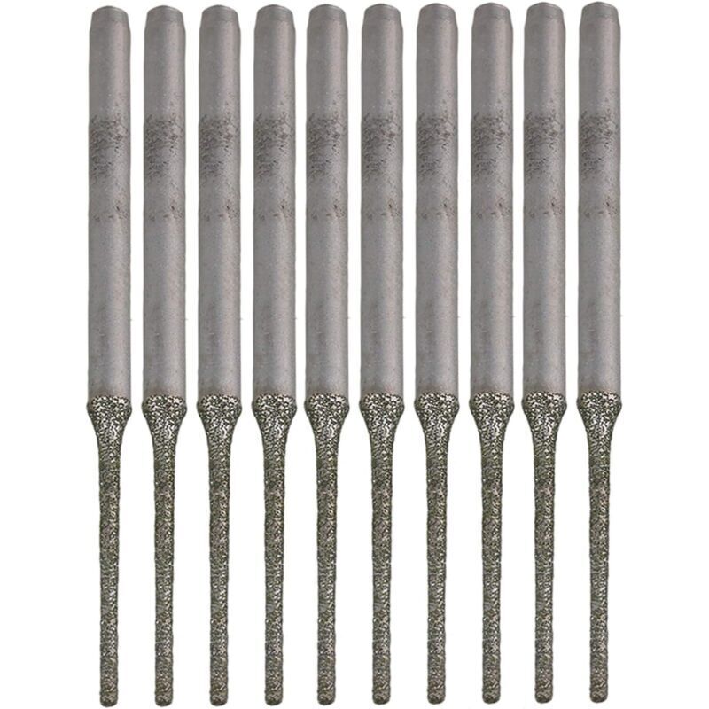 Shining House 10er-set Verlängerter Diamantbohrer Mit Silberner Spitze, Zum Bohren Von Löchern In Mineralien, Perlen, Achaten, Schmuck Und Silber