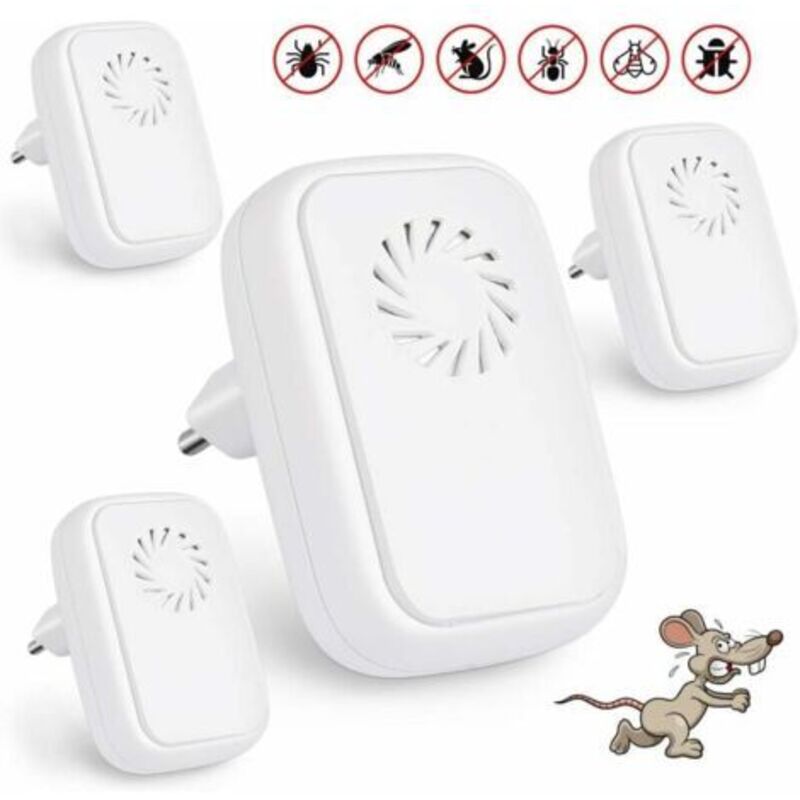 4er-pack Ultraschall-mückenschutz, Elektrischer Repeller Gegen Reptilien Und Insekten, Ultraschall-insektenschutz Für Innenräume, Anti-mücken-mittel Gegen Kakerlaken Und Flöhe