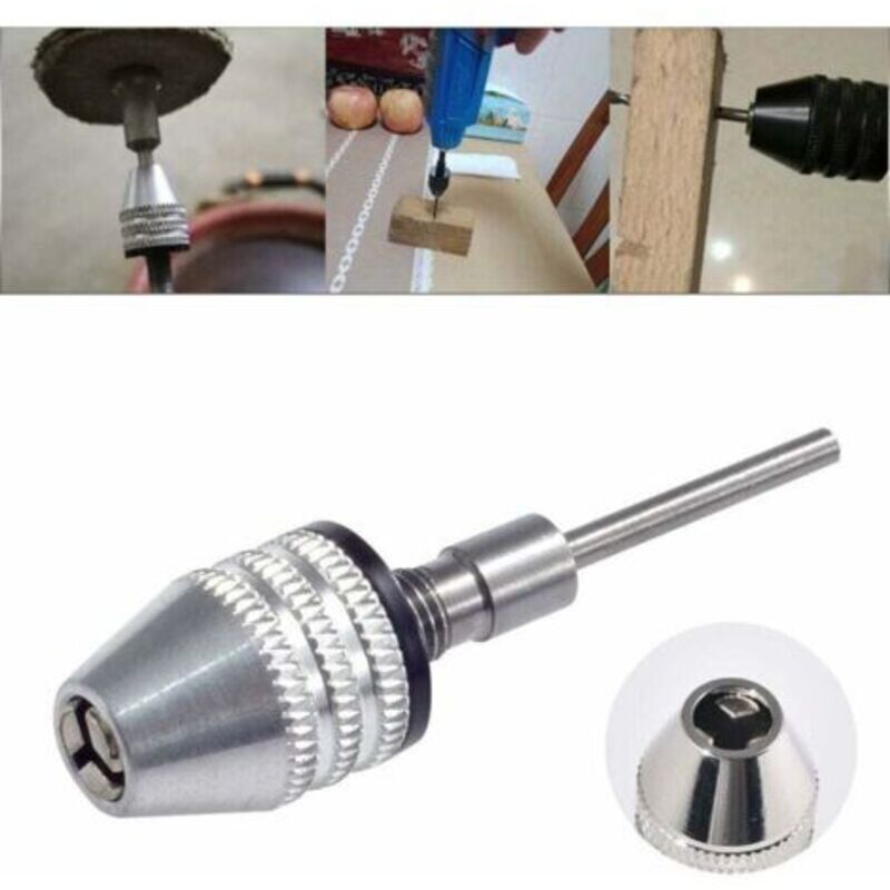 Schlüsselloses Mini-3-backen-spannfutter, Schraubendreheradapter Mit Schnellwechsel, 2,35 Mm Runder Schaft, Zylindrischer Schaft 0,3–3,4 Mm, Bohrer Und Fräser Für Mikroproduktion Oder Medizintechnik