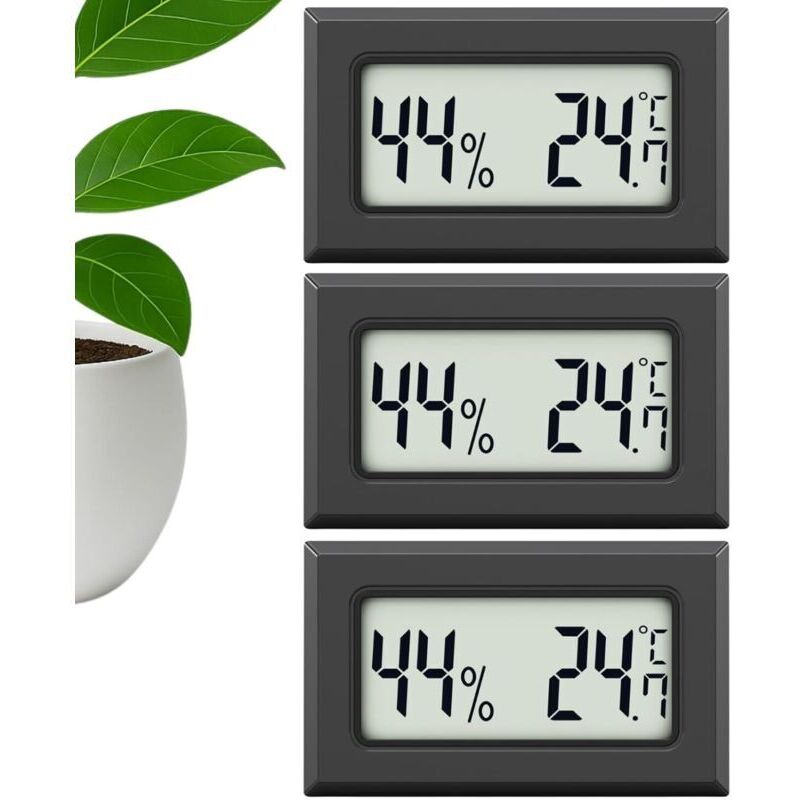 3 Stück Mini-innenthermometer Und Hygrometer, Kleines Digitales Thermometer Zur Präzisen Messung Der Innenluftfeuchtigkeit Und Innentemperatur