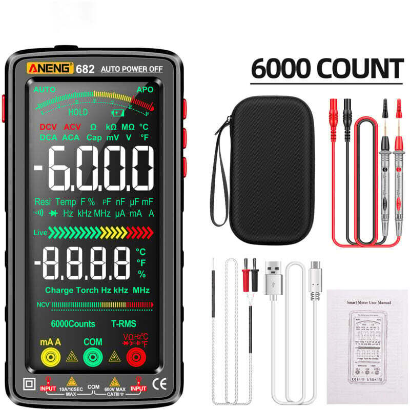 Intelligentes, Wiederaufladbares Digitalmultimeter – Messung Von Spannung, Strom, Widerstand, Diode Und Frequenz – Sicherheit Gegen Verbrennungen, Silikonhülle