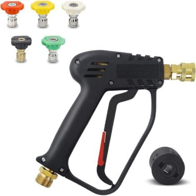 Hochdruckreiniger-pistole, 4000 Psi, M22-anschluss (14 Mm) Und Kärcher-schnellkupplung Mit 5 Wasserdüsen-aufsätzen Für Die Autowäsche