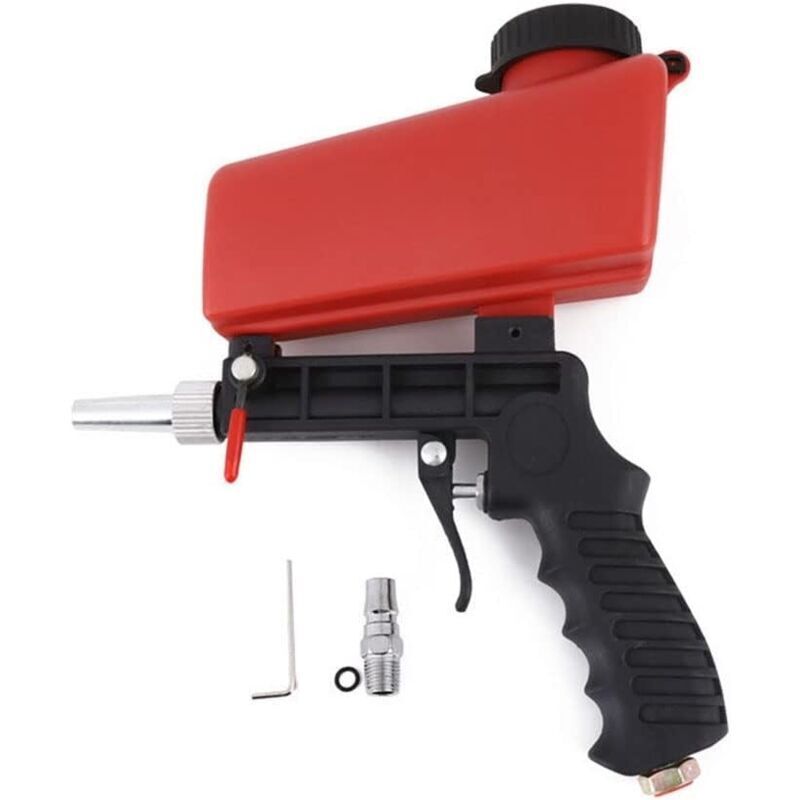 Tragbare Pneumatische Sandstrahlpistole, Professionelles Sandstrahlgerät Zum Entfernen Von Farbschuppen Und Rost (rot)