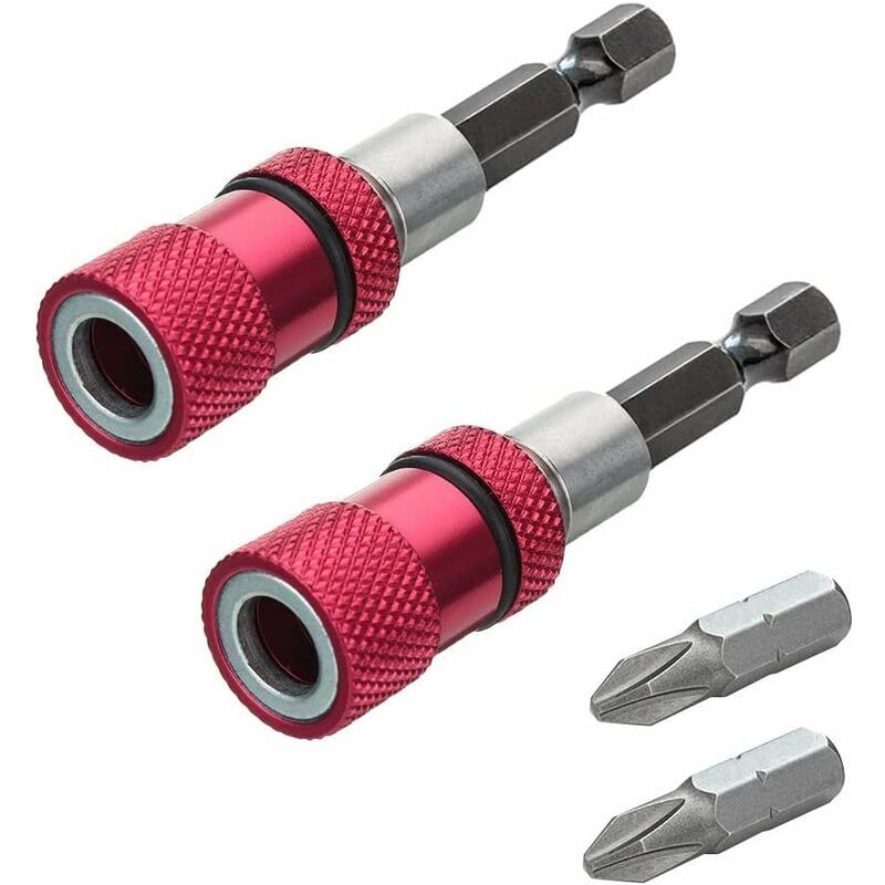 Magnetischer Bithalter 1/4 Zoll – Chrom-vanadium-stahl – Magnetische Spitze Für Das Verschrauben Von Trockenbauwänden – 2er-pack