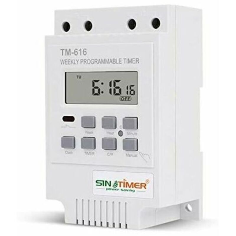 Tm616 Relais-zeitschaltuhr, Digitale Wöchentliche Elektrische Zeitschaltuhr 12v Mit Digitalem Lcd-display - Weiß