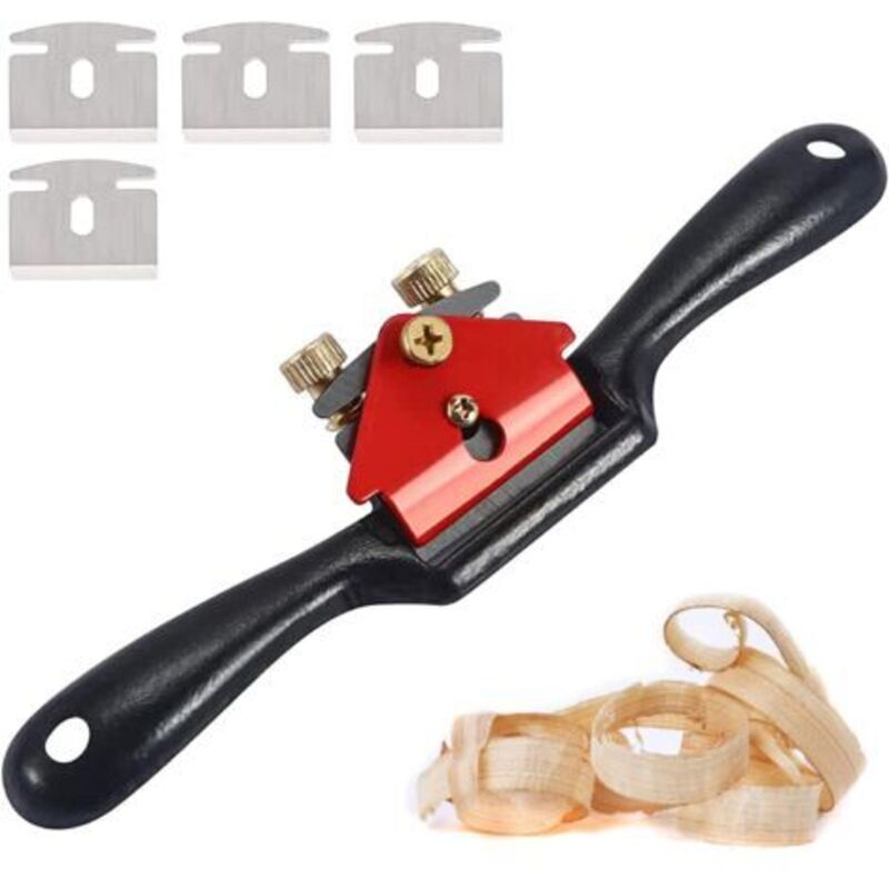 Verstellbarer Handhobel 210 Mm – Sk5-legierungsstahl – 4 Ersatzklingen – Sauberer Schnitt Für Hartholz Und Teak