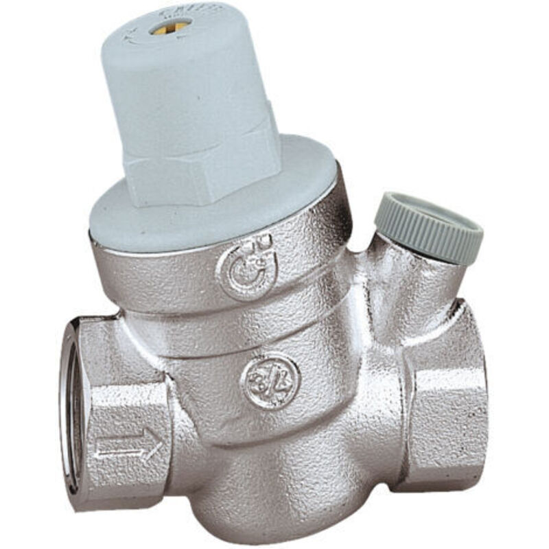 Thermador – Druckminderer Für Kaltwasser 3/4'' Ig/ig – Verchromtes Messinggehäuse – Einstellbarer Druck 1 Bis 6 Bar – Einfache Schräge Installation