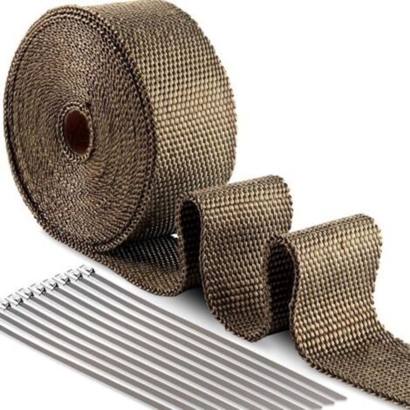 15 M X 50 Mm Titan-magma-wärmedämmband – Hitzebeständig Bis 1000 °c – 10 Edelstahl-kabelbinder Für Auspuffrohre - 15m50mm