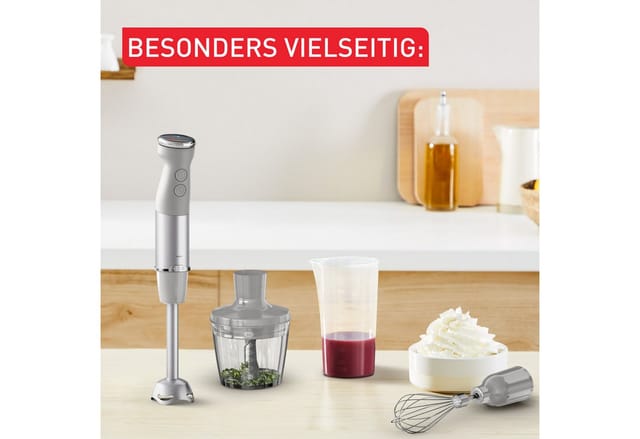 Tefal Stabmixer HB673B Quickchef+, 1000 W, Silence-Modus, 20 Geschwindigkeitsstufen, inkl. Zubehör