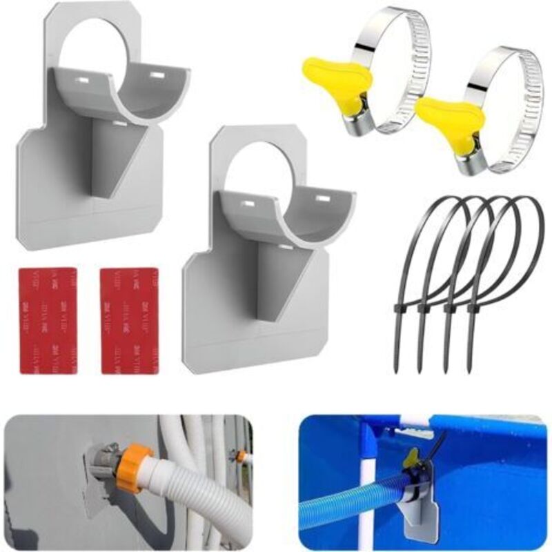 10er-pack Poolrohrhalter 30-38 Mm, Zubehör Für Aufstellpools, Durchstich-, Reiß- Und Zugfest