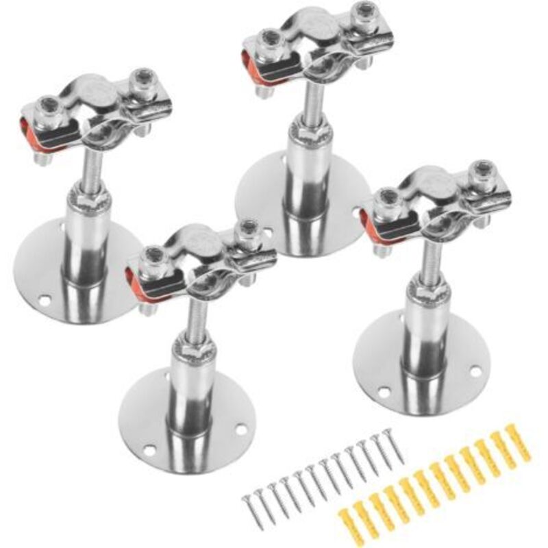 4 Stück Verstellbare Rohrhalter Für Φ19-22 Mm, Edelstahl-wandmontage-rohrschelle Mit 12 Schrauben Und Dübeln, Deckenbefestigungsklammer Zur Befestigung Von Stangen