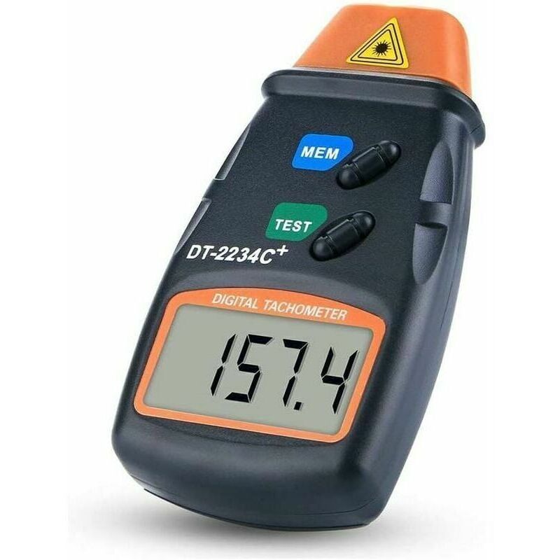 Digitaler Tachometer - Berührungsloser Drehzahlmesser - Lcd - Messbereich 2,5 U/min Bis 99.999 U/min - Mit 3 Reflexstreifen - Blaue Stofftasche