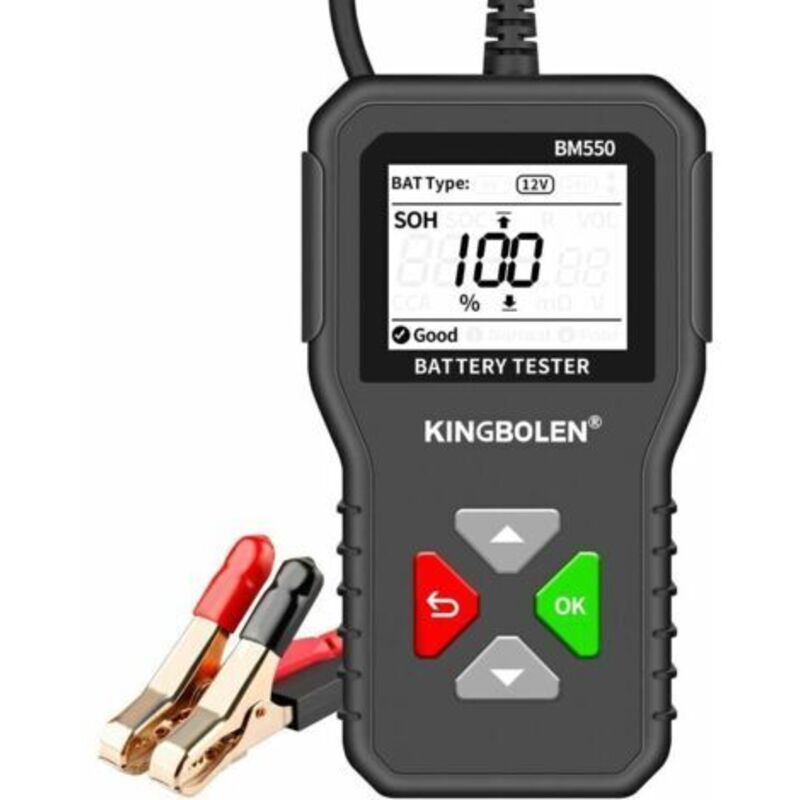 Batterietester Auto Bm550 - 6v 12v 24v - 100-2000 Cca - 2-200ah - Autolichtmaschinentester - Digitaler Batterieanalysator Für Auto/lkw/motorrad/atv/suv/boot/yacht