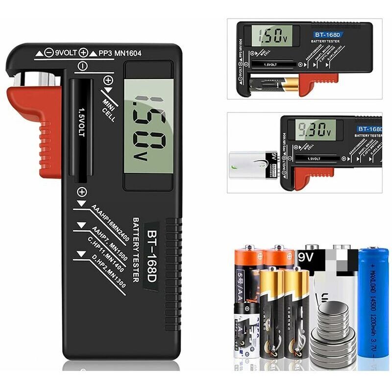 Digitales Batterietestgerät, Universeller Batterietester, Batterieprüfer Für Aa, Aaa, C, D, Pp3, 9v, 1.5v Und Knopfzellen – Funktioniert Ohne Eigene Batterie