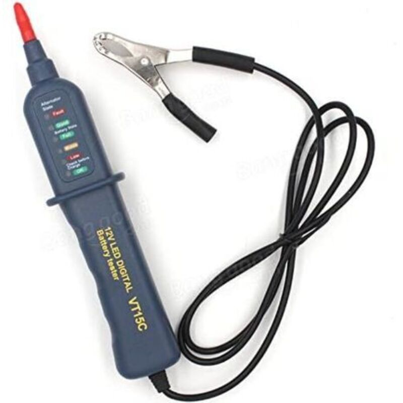 Autobatterie-tester - 12 Volt - Mit Led-anzeige Und Krokodilklemme