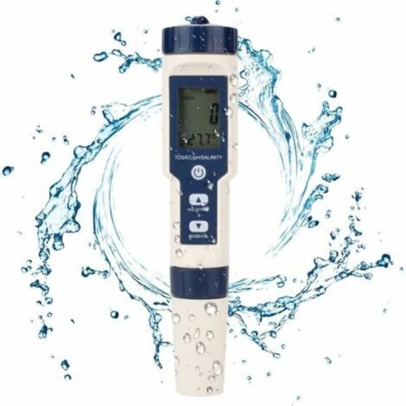 Serbien – 5-in-1 Digitales Wasserqualitätsmessgerät – Messung Von Ph-wert, Tds, Leitfähigkeit, Salzgehalt Und Temperatur – Ip67 Wasserdicht Für Pool, Aquarium Und Hydroponik - Wasser 5 In 1