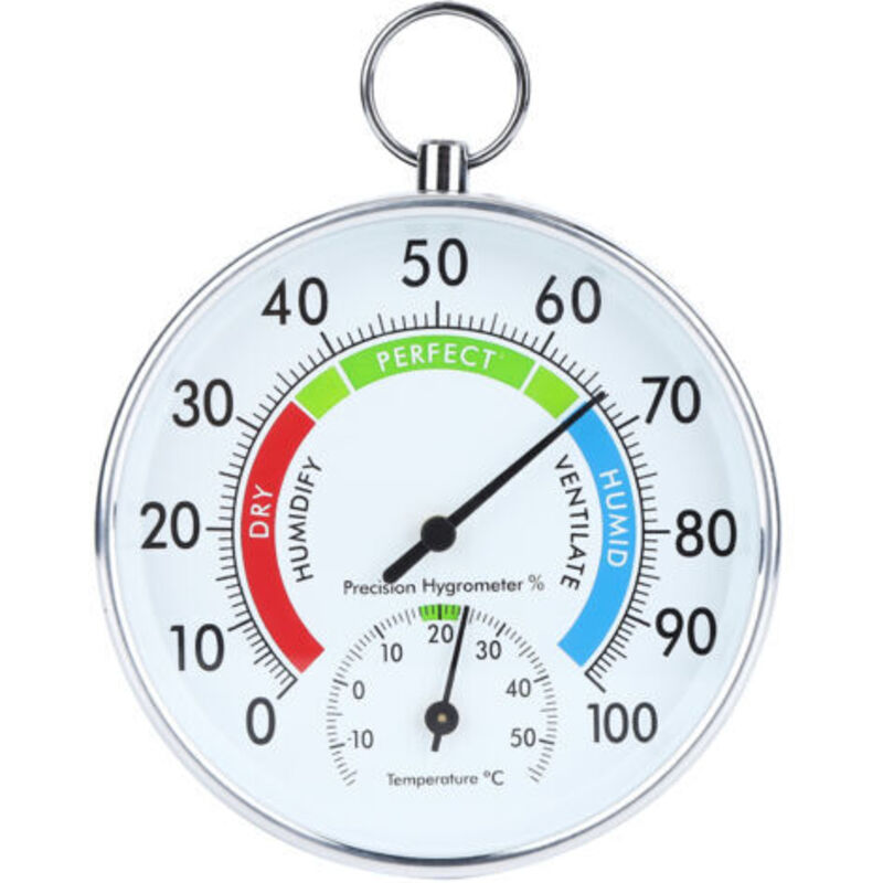 Innen-thermometer Und Hygrometer – Messbereich -15 Bis 50 °c – Luftfeuchtigkeit 0–100 % R.f. – Aufhängering Für Die Wandmontage
