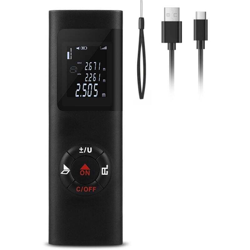 Laser-entfernungsmesser 60 M – Präzision 2 Mm – Usb-aufladbar – Ip54 Wasser- Und Staubdicht – Pythagoras-funktion