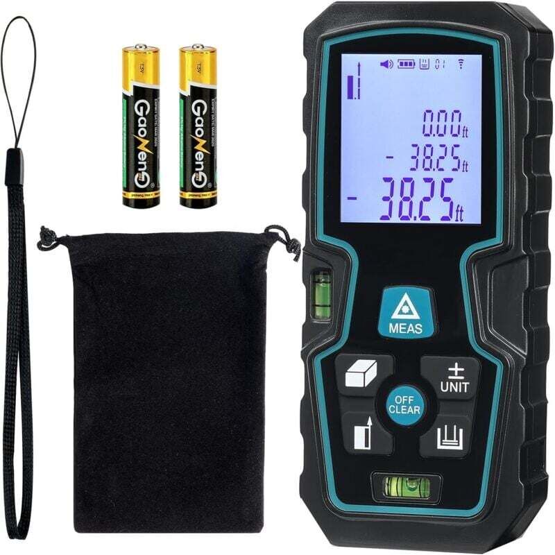 Digitaler Laser-entfernungsmesser 50 M – Genauigkeit ± 2 Mm – Flächen-, Volumen- Und Pythagoras-messung – Hinterleuchtetes Lcd-display