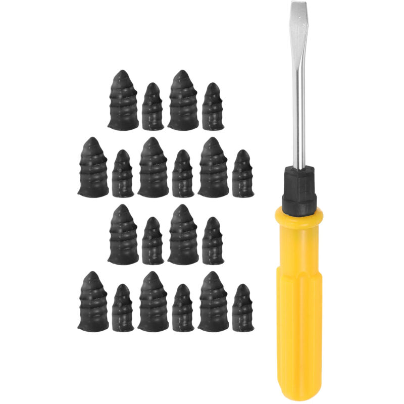 20 Gummistopfen Zur Reparatur Von Auto- Und Motorradreifen, Mit Schraubendreher, Gummistopfen Für Schlauchlose Reifen, Reifennagel Geeignet Für Autos, Motorräder (10 S + 10 L)