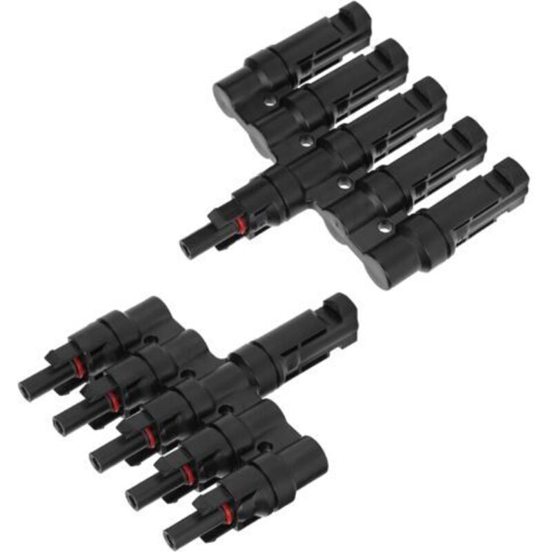 2 Stück Solarpanel-kabelverbinder, 5-zu-1 Photovoltaik-kabelverzweigungsstecker Für Solarenergie-paneele