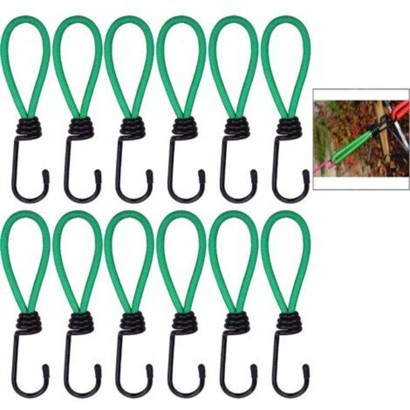 12-teiliges Set Spannhaken, Planenspannhaken, Elastische Camping-spanner Mit Haken, Elastische Planenbänder