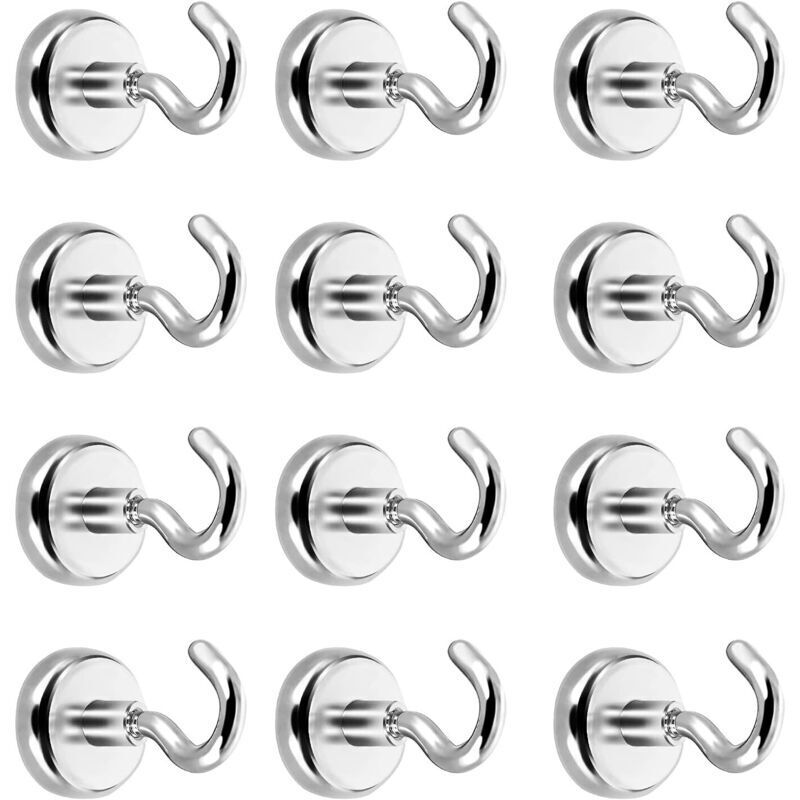 Magnetische Haken, Magnet-haken, Starker Neodym-magnet Mit Einer Anziehungskraft Von 5,5 Kg (12er Pack)