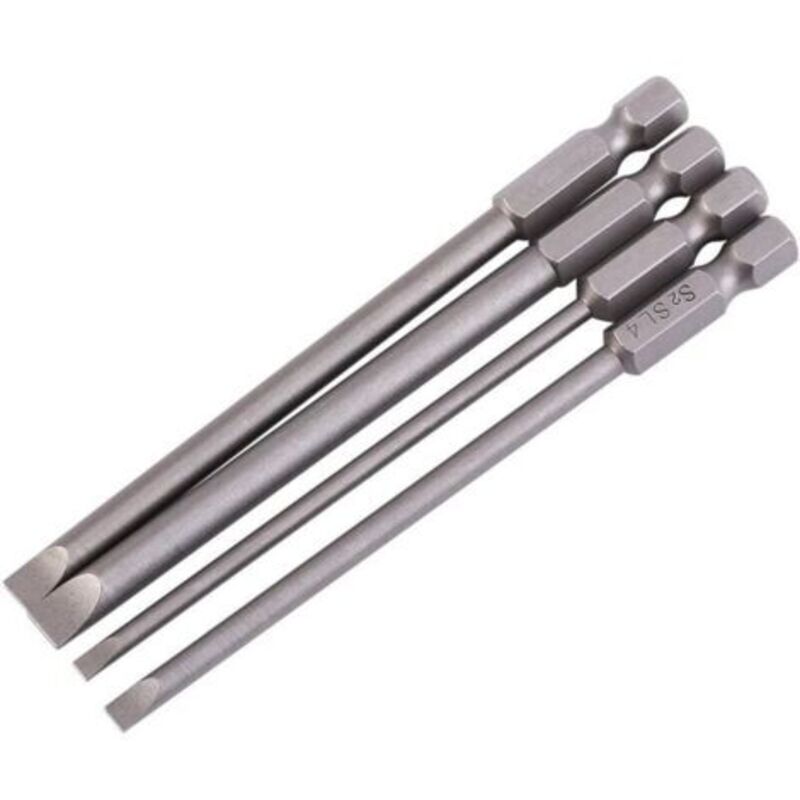 Ymyny 4-teiliges Magnetisches Flachkopf-schraubendreher-bit Aus S2-legierungsstahl, 1/4 Zoll, 100 Mm