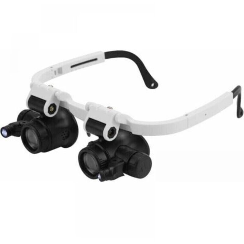 Lupenbrille Mit 2 Led-lichtern, Juwelier Kopfbandlupe 8x 15x 23x Vergrößerung Für Reparatur, Lesen, Schmuck Und Uhren
