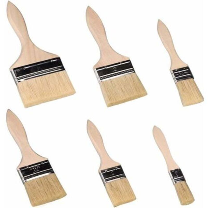Wandstreichpinsel, Flachpinsel, 6-teiliges Pinselset, Professionelle Holzgriff-pinsel Aus Naturborsten, Geeignet Für Wände, Möbel Und Fensterläden