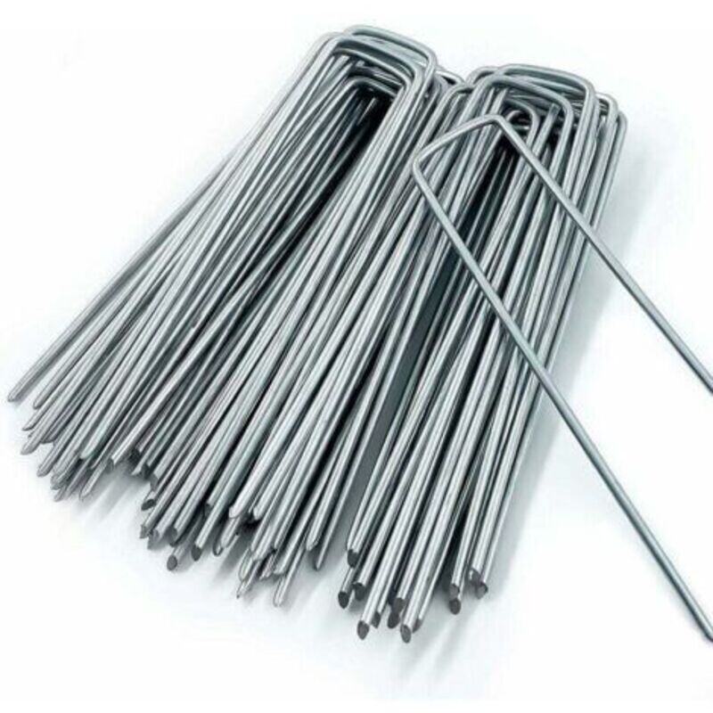 Befestigungsstifte Für Unkrautvlies, 50 U-förmige Gartenstifte, Für Unkrautschutzfolie, Camping-heringe, Gartenzäune, 150 Mm Lang, 25 Mm Breit, 3 Mm Durchmesser