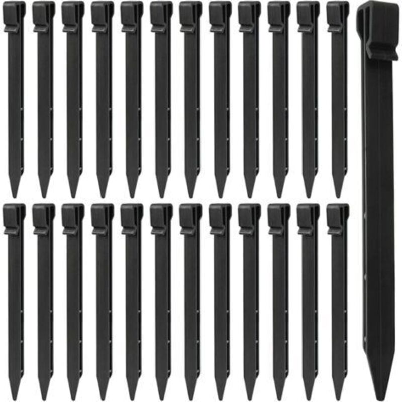 25 Stück Kunststoff-bodenanker – 25 Cm Hoch – Rostfrei – Zur Befestigung Von Zelten Und Gartenrändern